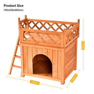 Casa de Perro de Madera para Exteriores, Ecológica, Reciclable, Simple y Moderna, para Perros Pequeños, Resistente a la Intemperie, con Techo de Madera y <span class=keywords><strong>Terraza</strong></span> - Product Image 4