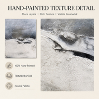 Peinture à l'huile abstraite Toundra d'hiver sur toile, gris, blanc, accents bronze, texture, taille personnalisée, du fabricant d'art, vente en gros