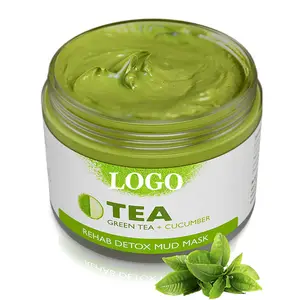 Private label Natural Skin Care Anti Acne Green Tea Cucumber Mud Face Cleansing Mask