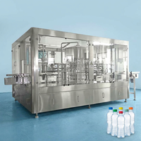 Ligne de remplissage automatique de bouteilles d'eau minérale pure PET de 500 ml, machine d'emballage complète, usine de production