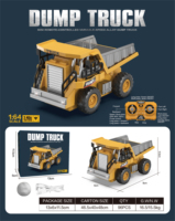 AiJH 1:64 Mini camion benne RC en alliage, télécommandé, jouet de bureau, engin de chantier, chariot élévateur, jouets camions benne RC