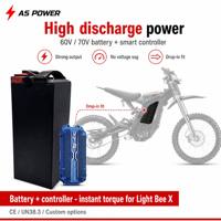 Batterie E-Moto 60V 70V avec kit contrôleur intelligent, pack lithium à décharge élevée et couple instantané, compatible Talaria MX3