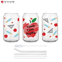 Mug à lait contemporain en verre cristallin transparent vierge pour sublimation, personnalisable avec logo, pour usage festif, Xinye