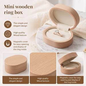 High Quality Wooden <b>Ring</b> <b>Box</b> Engraving LOGO Pendant Necklace Bracelet Earring Bangle <b>Box</b> Packaging - Product Image 4