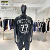 T-shirts personnalisés pour hommes 100% coton, style vintage délavé, streetwear, coupe ample, fabrication en gros pour fournisseurs