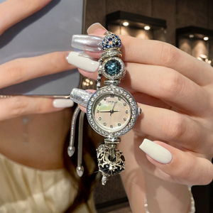 Montre-bracelet en cristal pour femme CILOA, mouvement à quartz argenté, bijou de mode, cadeau - Product Image 1