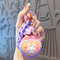 Porte-clés mignon en PVC Mickey Rabbit, léger, kawaii, breloque de sac de dessin animé, pendentif animal coloré, cadeau promotionnel pour enfants