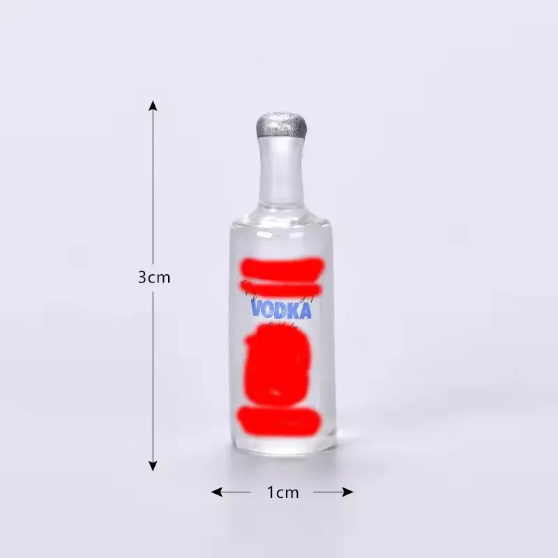 Offre Spéciale 3D Résine Cabochon Téléphone Cas Porte-clés Accessoire 3D Artificielle Vodka Bouteille Conception pour Souvenirs