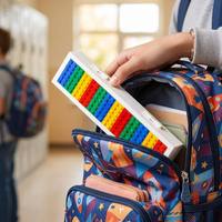 Trousse à crayons méthodique 20x8cm en blocs de construction pour enfants, boîte de rangement de briques emboîtables MOC essentielle pour les fournitures scolaires