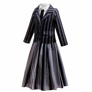 Abito Cosplay di Alta Qualità per Ragazze Ispirato a Wednesday TV&Movie, Vestito <span class=keywords><strong>Nero</strong></span> in Pizzo a Maniche Lunghe, Set di 3 Pezzi per Feste - Product Image 2