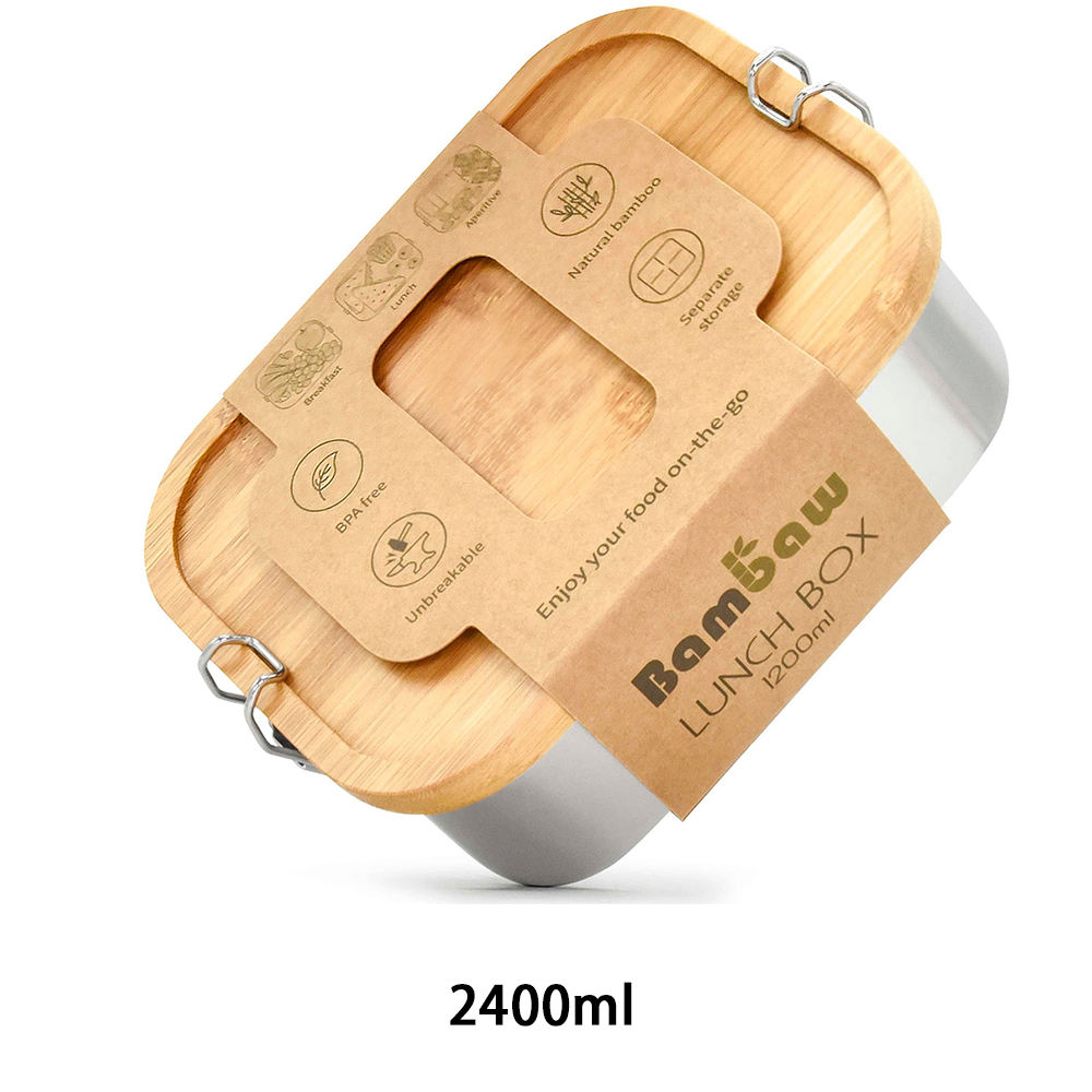 Silver- bamboo lid 2400ml