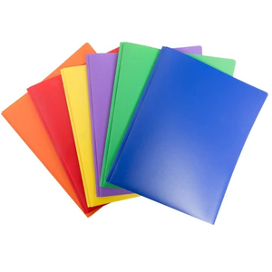 Carpeta de Documentos de Plástico Resistente de Dos Bolsillos con Logotipo Personalizado, en Colores Surtidos, para Oficina, Escuela, Empresa, para Papel Tamaño Carta - Product Image 1