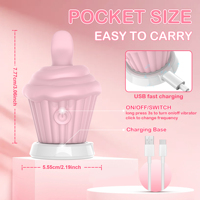 Eiscreme-förmiger Rotierender Zungen-Vibrator Klitorale Leckstimulation Niedliches Dessert-Design Weiches Silikon Erwachsenen-Sexspielzeug für Frauen