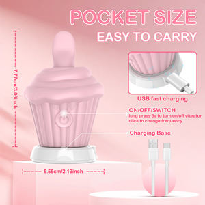 Vibratore a Forma di Gelato con Lingua Rotante, Stimolazione Clitoridea, Design Carino a Dessert, Giocattolo Sessuale in Silicone Morbido per Donne - Product Image 6