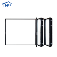 Porte pliante en aluminium pour hôtel, extérieure, résistante aux ouragans, insonorisée, imperméable, double vitrage, accordéon, sur mesure NF