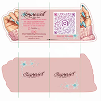 Cartes de visite pliables découpées sur mesure pour salons de manucure, formes originales, cartes à code QR, cartes marketing créatives pour la marque de salon de manucure, vente en gros