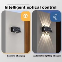 Lampe murale de jardin en polycarbonate carrée solaire à LED, étanche, extérieure, blanc chaud 3000K