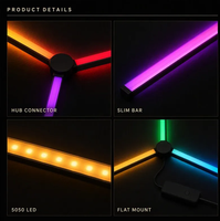 Barre lumineuse modulaire intelligente, activée par le son, contrôlée par application, personnalisable, 6, 9 ou 12 segments, pour salle de jeux, salle de sport électronique, man cave