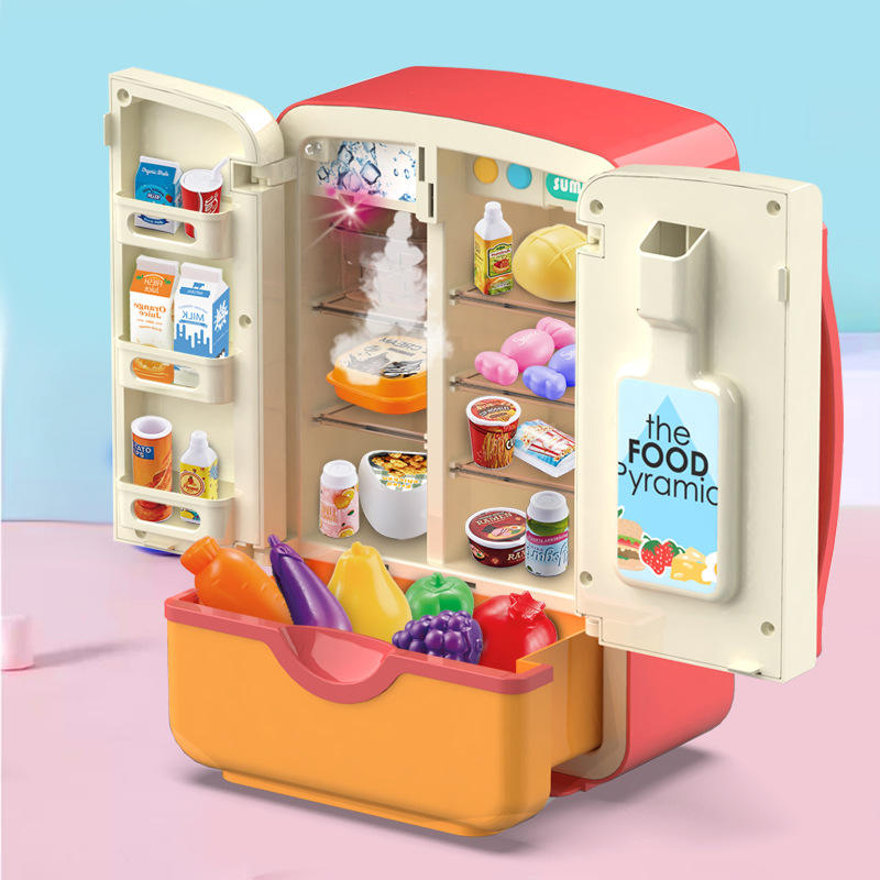 Toy Refrigerator Kitchen Set with Ice Dispenser Kids Kitchen Toys