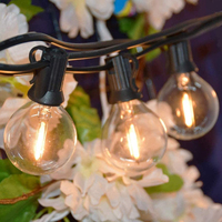 Guirlande lumineuse G40 premium, résistante aux intempéries IP65, incassable, 48 pieds, 30 ampoules, 2700K, lumière ambrée, fonction mémoire, pour extérieur et jardin