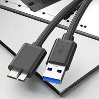 Kabel Data Hard Disk kualitas tinggi, kabel adaptor kecepatan tinggi, kabel Data Hard Disk kualitas tinggi, PVC 0.5m, USB 3.0 AM ke mikro B Male