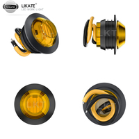 Feu de position latéral LED LKT Factory 3/4 po, type balle, ambre/rouge, pour camion, remorque, camping-car, rond, étanche IP65, 300LM