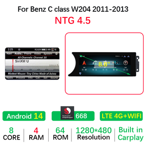 Android 14 Qualcomm 668 OEM 8.8 "Mercedes C W204 2011-2013 için dokunmatik ekran multimedya <span class=keywords><strong>Video</strong></span> radyo Stereo çalar GPS navigasyon - Product Image 6