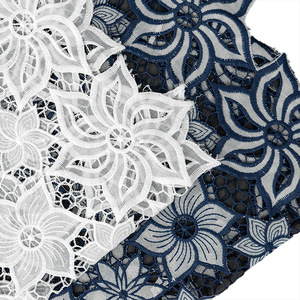 Fabricants vente en gros nouveau lait soie couleur Morning Glory évider vêtements pour femmes coton broderie dentelle tissu - Product Image 4