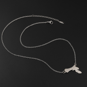 Collar de Cadena con Mapa de la Isla de Bonaire, Mar Caribe, en Acero Inoxidable, Chapado en Oro de 18K, Colgante de Bonaire, <span class=keywords><strong>Antillas</strong></span> Holandesas - Product Image 3