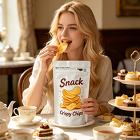 Sachet Doypack alimentaire anti-humidité en BOPP, VMPET, PE avec encoche de déchirement et fermeture zip personnalisée pour snacks frits et chips