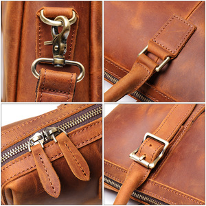 Bolsa para llaves de piel de vaca hecha a mano, estilo retro, tamaño mini, con cremallera, bolsillo para monedas, colgante de cintura de gran capacidad - Product Image 4