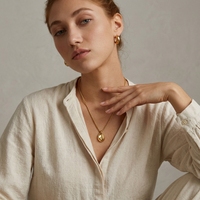 Collier pendentif goutte d'eau Dreamshow, chaîne torsadée, acier inoxydable 316L, plaqué or 18 carats, design minimaliste sculptural