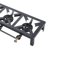 Poêle en fonte d'acier à angle chaud Commercial 4 brûleurs amovible Portable cuisinière à gaz pour le camping en plein air en gros