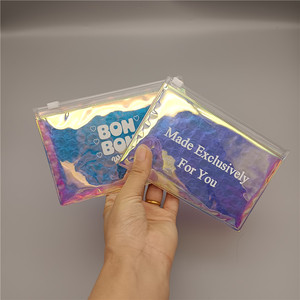 Biểu tượng tùy chỉnh in khả năng chống sốc thanh trượt dây kéo Pouch Holographic màu xanh <span class=keywords><strong>PVC</strong></span> hình trái tim bong bóng bao bì <span class=keywords><strong>Ziplock</strong></span> Túi bong bóng - Product Image 1