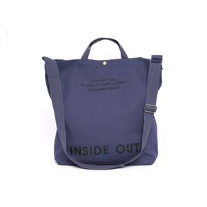 Inside Out <b>Canvas</b> Tote <b>Bag</b> Large 100% Cotton Simple Casual Women's Weekender <b>Bag</b> <b>Black</b> - Product Image 6