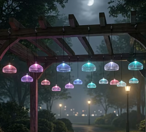 Lampe méduse suspendue au <span class=keywords><strong>plafond</strong></span> avec câble de raccordement pour installation facile, changement de couleur RVB, pour aménagement paysager nocturne de jardin - Product Image 1