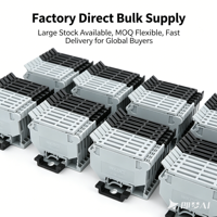 Bloc de bornes de fusibles de type rail DIN UK5 HES1 UK5RD 4 mm² gris ignifuge, connecteur de fusibles électriques