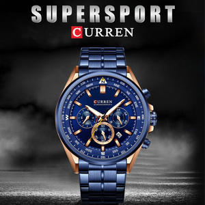 นาฬิกาข้อมือควอตซ์แฟชั่นสำหรับผู้ชาย Curren 8399 ตัวเรือนสแตนเลสทรงรีขนาด 48 มม. กันน้ำ พร้อมฟังก์ชั่นโครโนกราฟ เรืองแสง ดีไซน์โบราณ - Product Image 3
