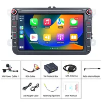 Autoradio 8 pouces pour Volkswagen Golf Polo Jetta Passat CC Tiguan, CarPlay sans fil, Android Auto, écran tactile 2DIN, Mirror Link, GPS, navigation
