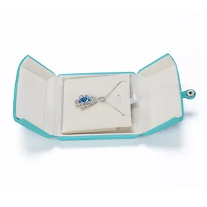 Fancy Pu Leather Parel Ketting Slim Engagement Ring Earring Bangle Armband Cadeau Verpakking Doos Branded Sieraden Set Box