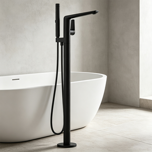 <span class=keywords><strong>Mitigeur</strong></span> de <span class=keywords><strong>baignoire</strong></span> sur pied moderne noir WEIHAO avec douchette portable et <span class=keywords><strong>colonne</strong></span> de douche indépendante pour salle de bain de villa - Product Image 2