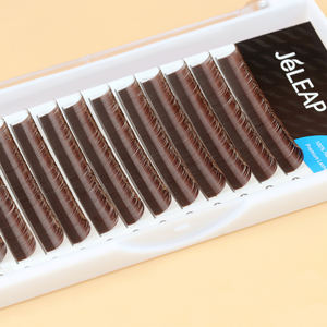 Cils plats colorés en vison, personnalisés, de haute qualité, en Fiber de soie Pbt coréenne, 0.15 0.2, cils plats bruns - Product Image 3