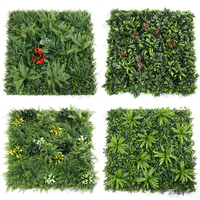L 3d Décoration extérieure intérieure vert vertical faux gazon panneau mural carrelage plante tropicale système de fleurs verdure plantes artificielles mur