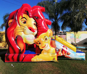 Château gonflable d'extérieur gonflable le roi lion, maison gonflable avec glissantes, pièces - Product Image 1