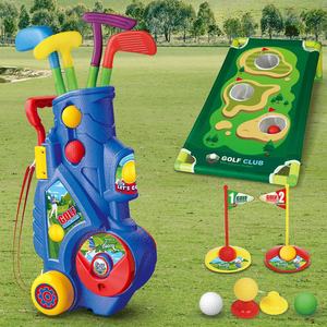 Ensemble de clubs de golf pour enfants jeu de balle de golf pour tout-petits sport de plein air jouets d'entraînement de golf sac à dos <span class=keywords><strong>chariot</strong></span> ensemble avec tapis de putting - Product Image 2
