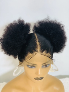 Peluca de cabello humano trenzado Afro KC de encaje Full HD 360 para mujeres negras Twist Ball Cute Baby 100 Peluca de cabello brasileño Peluca sin pegamento caliente - Product Image 2