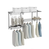 Système de rangement modulaire DIY convertible pour placard, penderie, salle de bain – Organisateur de vêtements pliable, kit d'étagères métalliques détachables