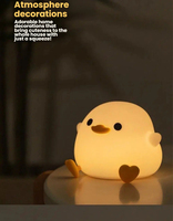 Veilleuse LED colorée en silicone en forme de canard avec capteur, lumière d'allaitement douce pour les yeux, pour chambre d'enfant et sommeil