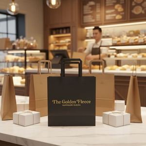 Bolsas de Compra de Papel Kraft Personalizadas Directas de Fábrica con Logotipo, Bolsas de Regalo de Lujo Ecológicas - Product Image 5