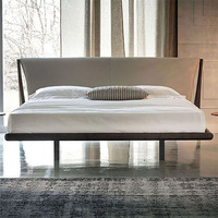 Lits en bois massif au design moderne, lits en bois minimalistes nordiques Wabi Sabi, lit double king queen, ensemble de meubles de chambre à coucher